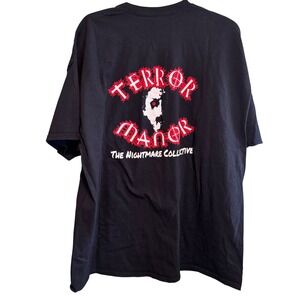Gildan Unisex Terror Manor Nightmare Casual‎ Horror Graphic Tee Black Size 2XL